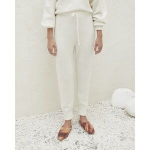 Nanushka Cream Wool Blend Knit Joggers Drawstring Lounge Pants Ivory Womens M
